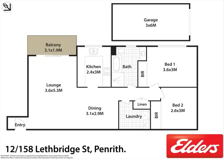 Floorplan of Homely apartment listing, 12/158-160 Lethbridge Street, Penrith NSW 2750