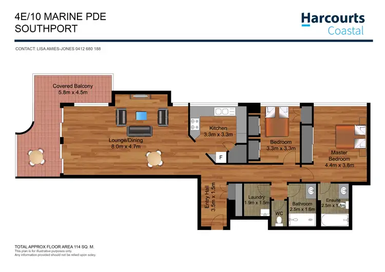 Floorplan of Homely apartment listing, 4E/10 Marine Parade, Southport QLD 4215