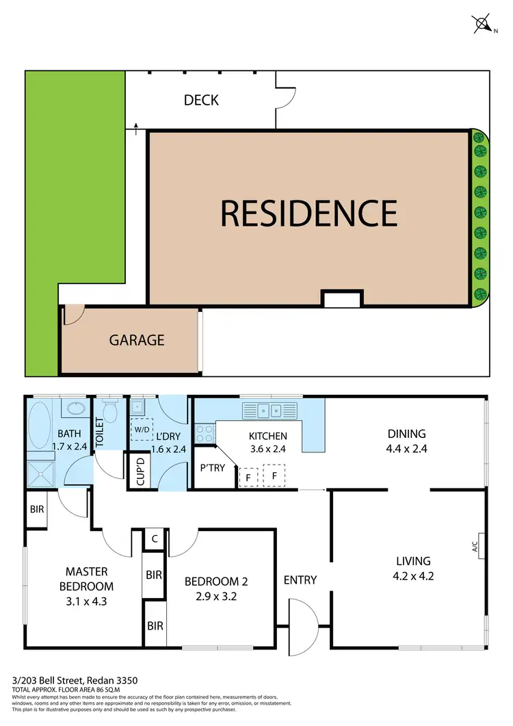 Floorplan of Homely unit listing, 3/203 Bell Street, Redan VIC 3350