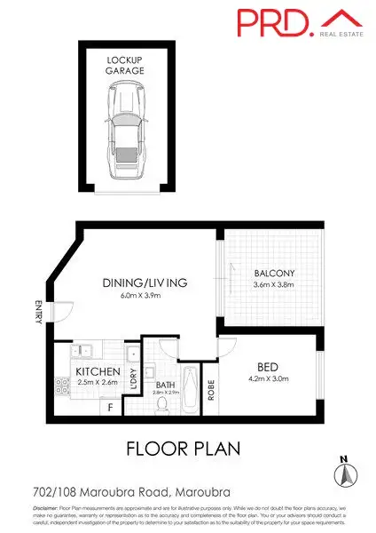 Floorplan of Homely unit listing, 702/108 Maroubra Road, Maroubra NSW 2035