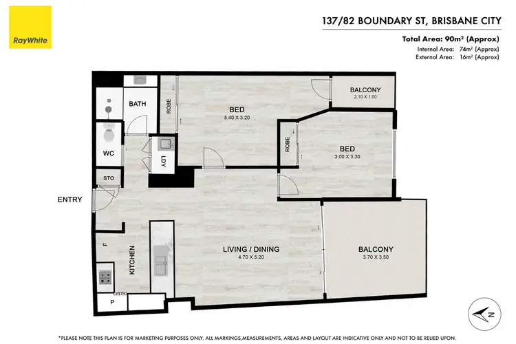 Floorplan of Homely apartment listing, 137/82 Boundary Street, Brisbane City QLD 4000