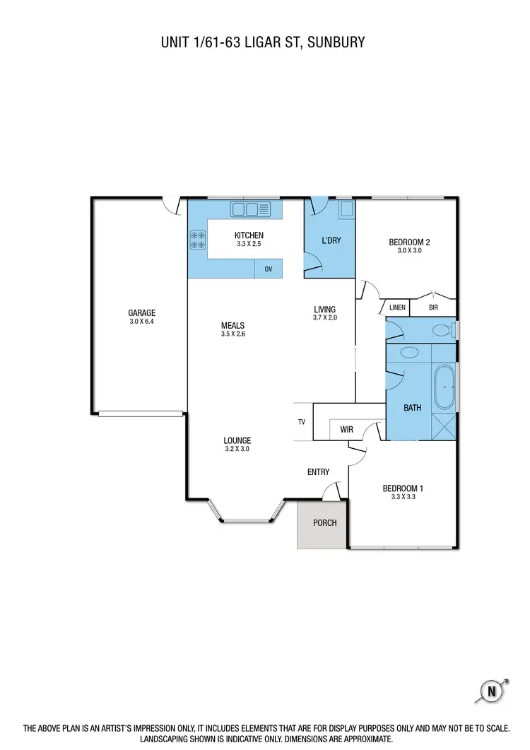 Floorplan of Homely unit listing, 1/61-63 Ligar Street, Sunbury VIC 3429