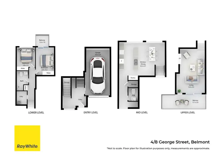 Floorplan of Homely townhouse listing, 4/8 George Street, Belmont NSW 2280