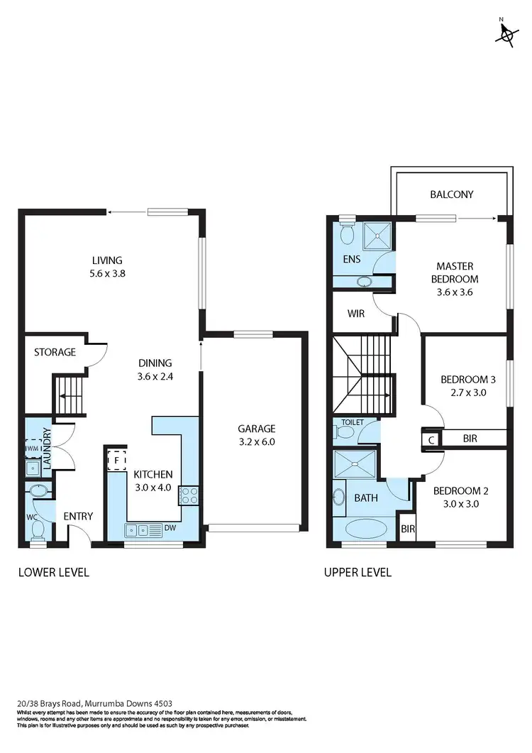 Floorplan of Homely townhouse listing, 20/38-48 Brays Road, Murrumba Downs QLD 4503