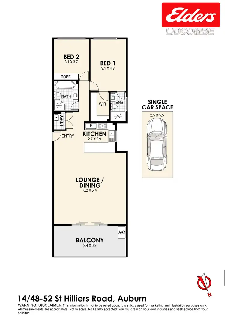 Floorplan of Homely apartment listing, 14 /48 ST HILLIERS ROAD, Auburn NSW 2144