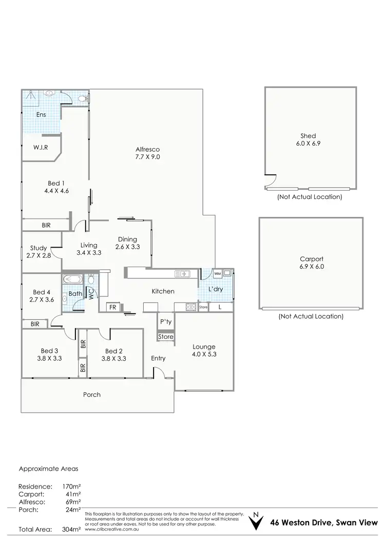 Floorplan of Homely house listing, 46 Weston Drive, Swan View WA 6056