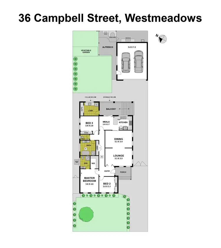 Floorplan of Homely house listing, 36 Campbell Street, Westmeadows VIC 3049