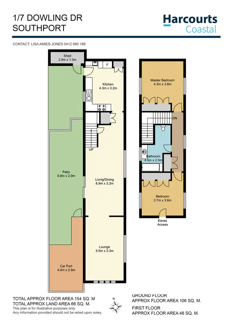 Floorplan of Homely semi-detached listing, 1/7 Dowling Drive, Southport QLD 4215