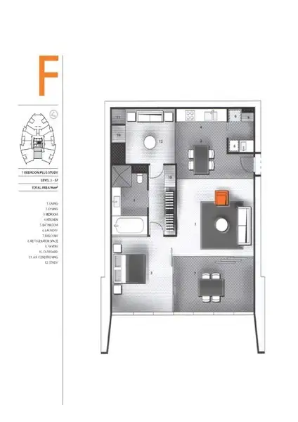 Floorplan of Homely apartment listing, 510/9 Hamilton Avenue, Surfers Paradise QLD 4217