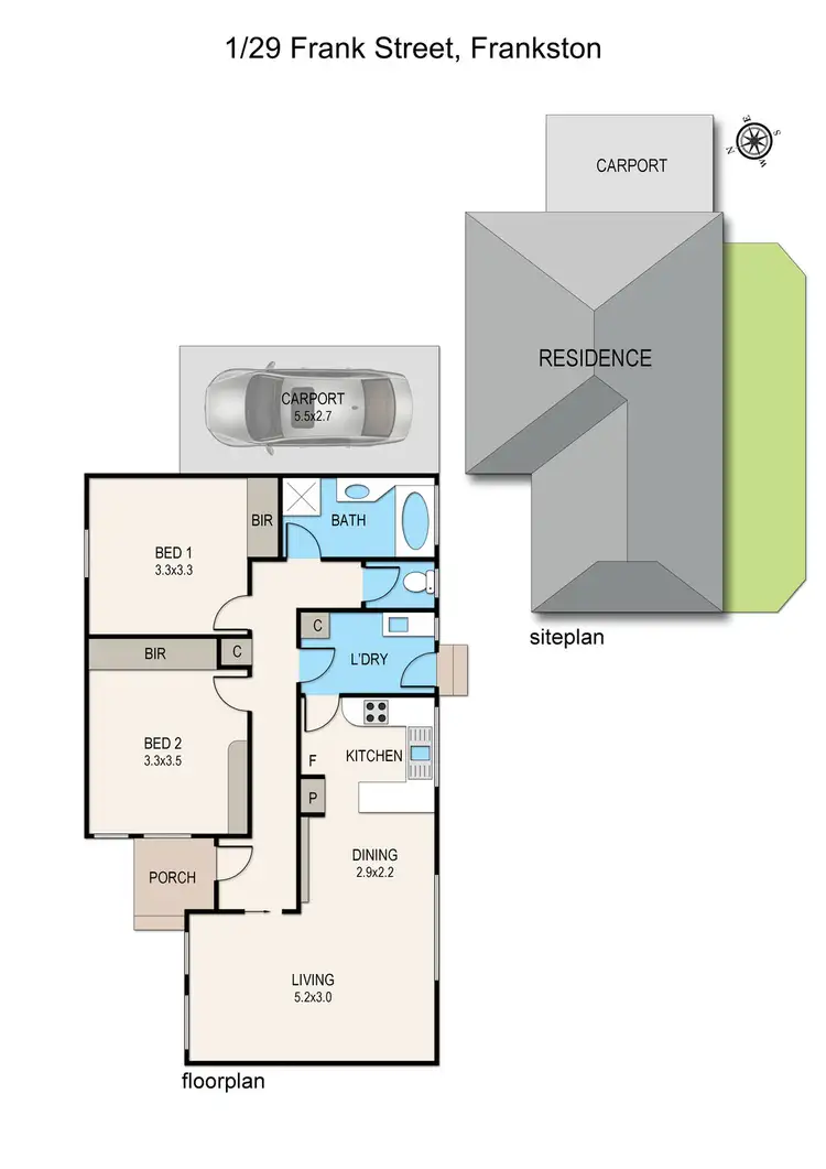 Floorplan of Homely unit listing, 1/29 Frank Street, Frankston VIC 3199