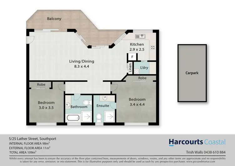Floorplan of Homely unit listing, 5/25 Lather Street, Southport QLD 4215