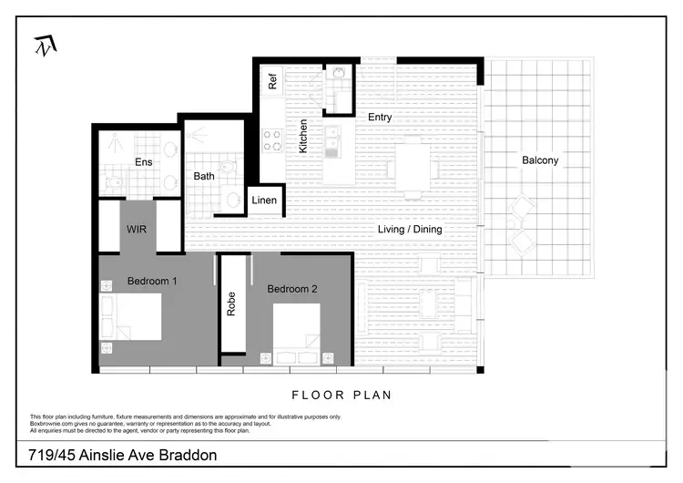 Floorplan of Homely apartment listing, 719/45 Ainslie Avenue, Braddon ACT 2612