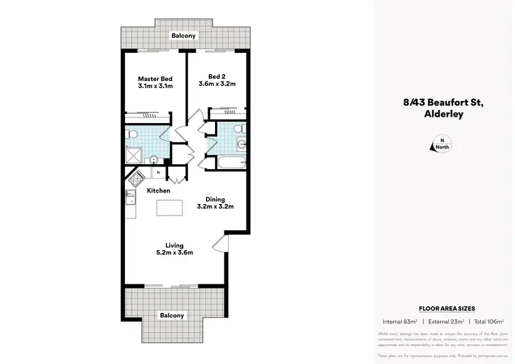 Floorplan of Homely unit listing, 8/43 Beaufort Street, Alderley QLD 4051