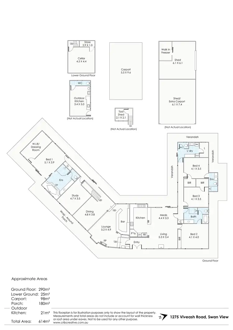 Floorplan of Homely rural property listing, 1275 Viveash Road, Swan View WA 6056