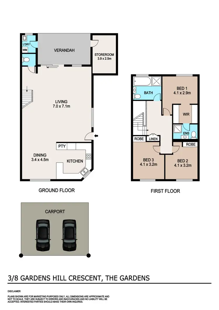 Floorplan of Homely townhouse listing, 3/8 Gardens Hill Crescent, The Gardens NT 820