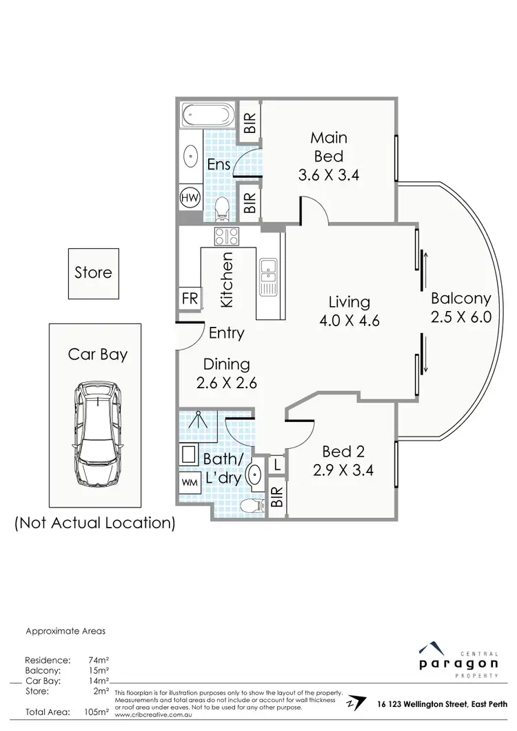 Floorplan of Homely apartment listing, 16/123 Wellington Street, East Perth WA 6004