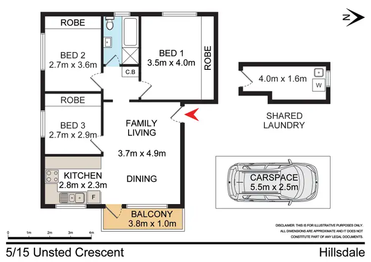 Floorplan of Homely unit listing, 5/15 Unsted Crescent, Hillsdale NSW 2036