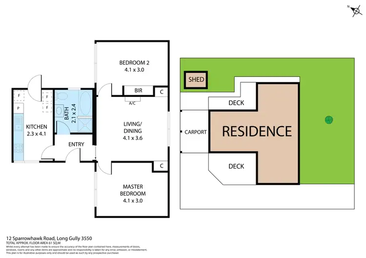 Floorplan of Homely house listing, 1/12 Sparrowhawk Road, Long Gully VIC 3550