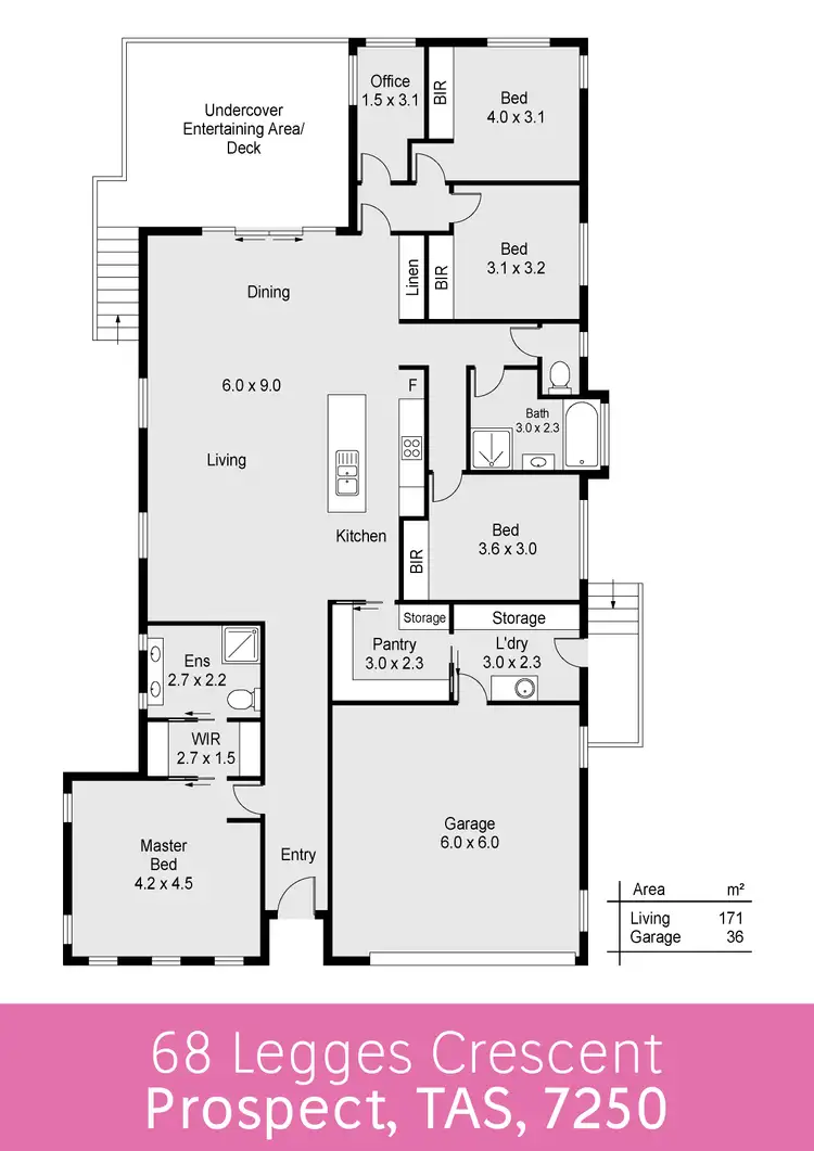 Floorplan of Homely house listing, 68 Legges Crescent, Prospect TAS 7250