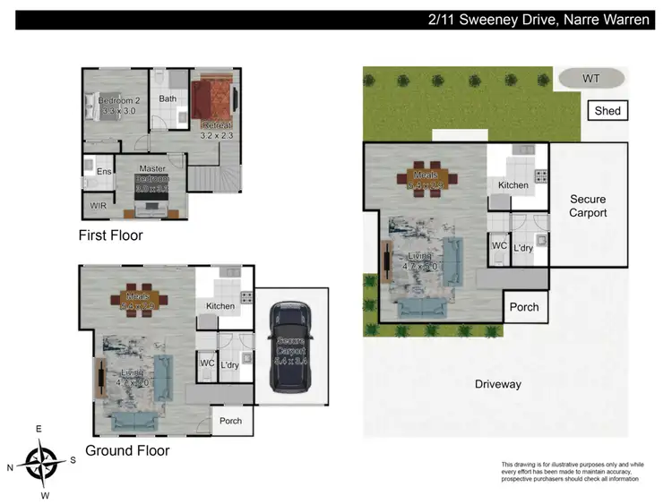 Floorplan of Homely townhouse listing, 2/11 Sweeney Drive, Narre Warren VIC 3805