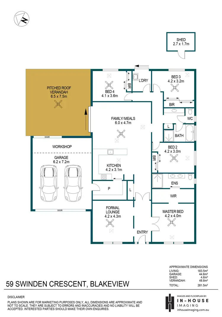 Floorplan of Homely house listing, 59 Swinden Crescent, Blakeview SA 5114