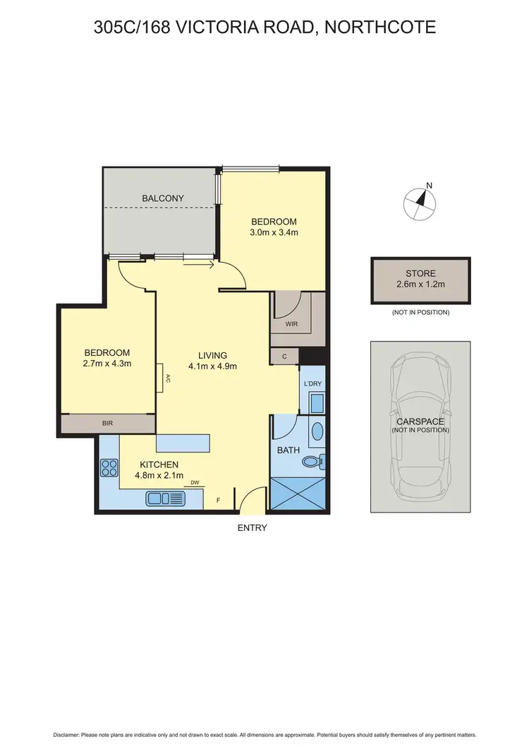 Floorplan of Homely apartment listing, 305C/168 Victoria Road, Northcote VIC 3070