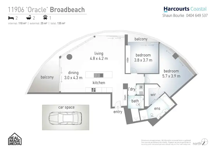 Floorplan of Homely apartment listing, 11906/1 Oracle Boulevard, Broadbeach QLD 4218