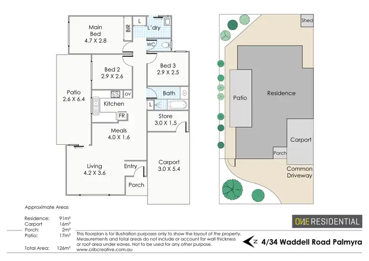 Floorplan of Homely villa listing, 4/34 Waddell Road, Palmyra WA 6157