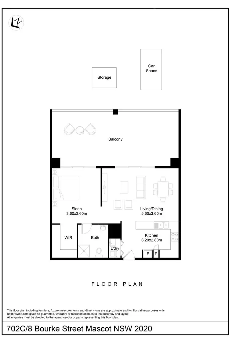 Floorplan of Homely apartment listing, 702C/8 Bourke Street, Mascot NSW 2020