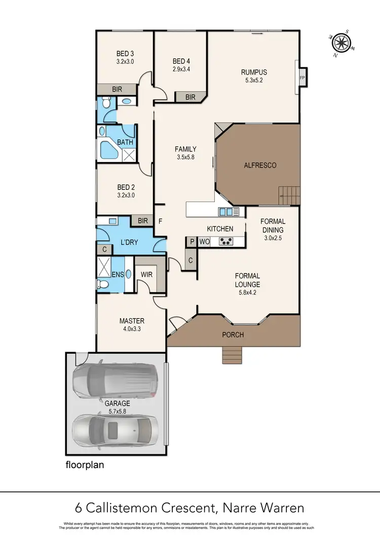 Floorplan of Homely house listing, 6 Callistemon Cres, Narre Warren VIC 3805