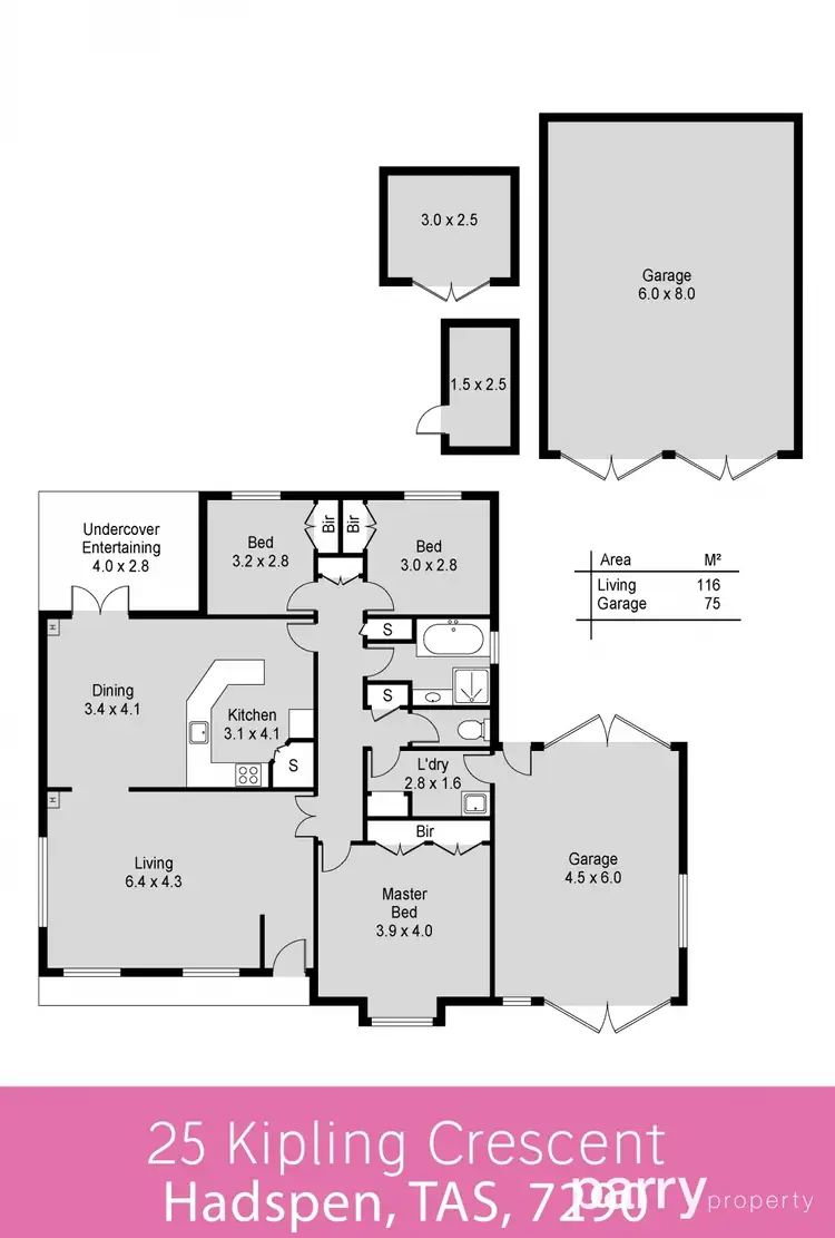 Floorplan of Homely house listing, 25 Kipling Crescent, Hadspen TAS 7290