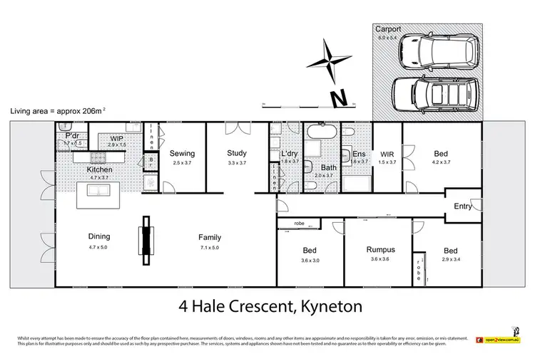 Floorplan of Homely house listing, 4 Hale Crescent, Kyneton VIC 3444