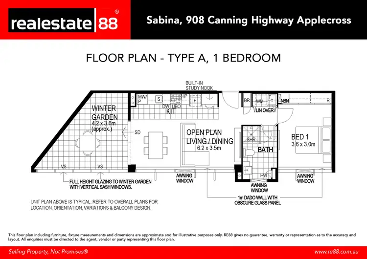Floorplan of Homely apartment listing, 306/908 Canning Highway, Applecross WA 6153