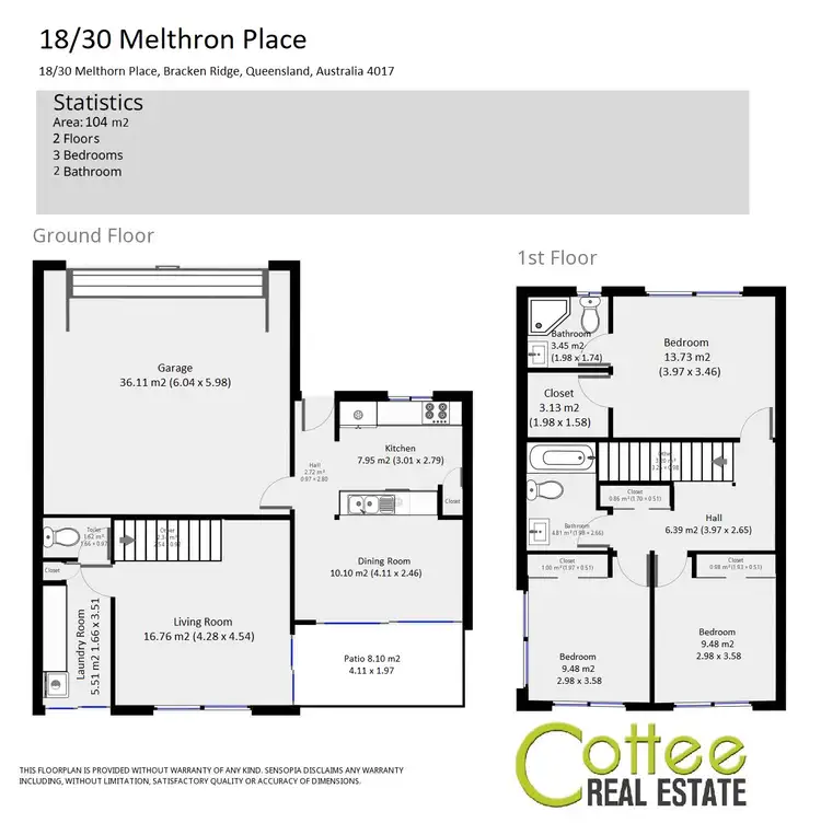 Floorplan of Homely townhouse listing, 18/30 MELTHORN PLACE, Bracken Ridge QLD 4017