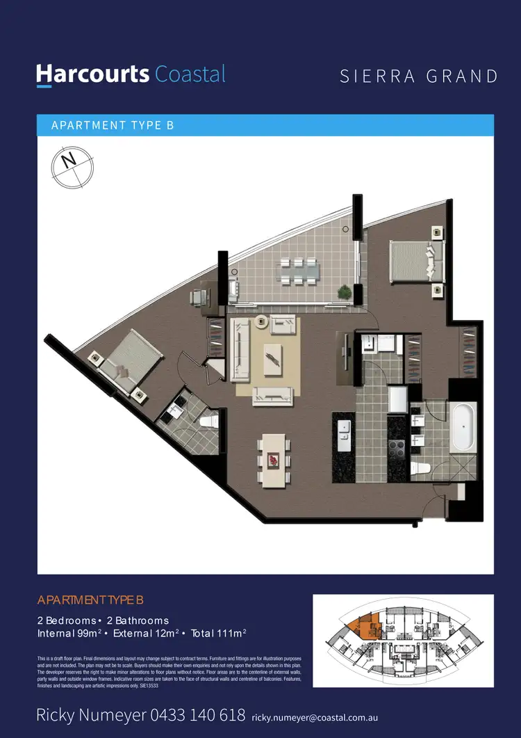 Floorplan of Homely apartment listing, 502/22 Surf Parade, Broadbeach QLD 4218