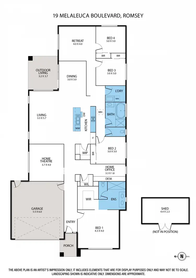 Floorplan of Homely house listing, 19 Melaleuca Boulevard, Romsey VIC 3434