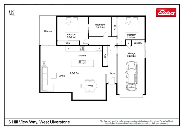 Floorplan of Homely unit listing, Unit 1 6 Hill View Way, West Ulverstone TAS 7315