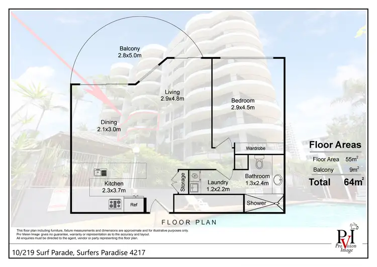 Floorplan of Homely apartment listing, 10/219 Surf Parade, Surfers Paradise QLD 4217