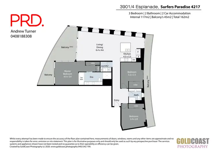 Floorplan of Homely apartment listing, 3901/4 The Esplanade, Surfers Paradise QLD 4217