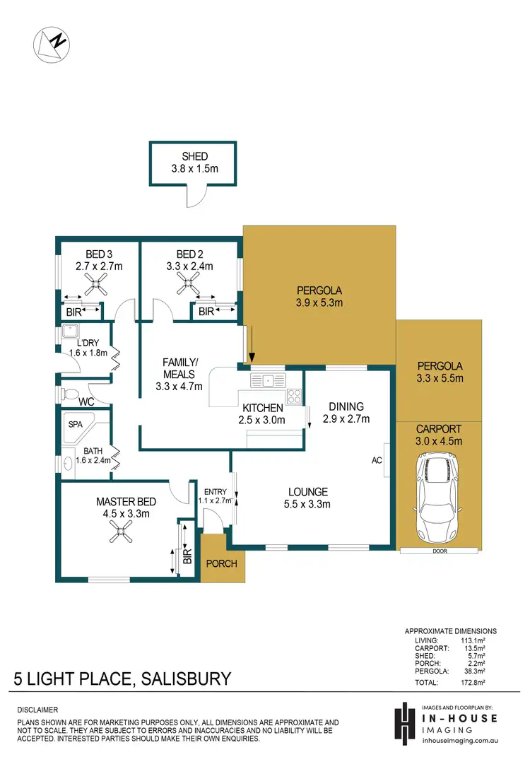 Floorplan of Homely house listing, 5 Light Place, Salisbury SA 5108