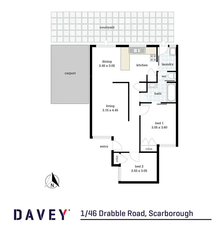 Floorplan of Homely villa listing, 1/46 Drabble Road, Scarborough WA 6019