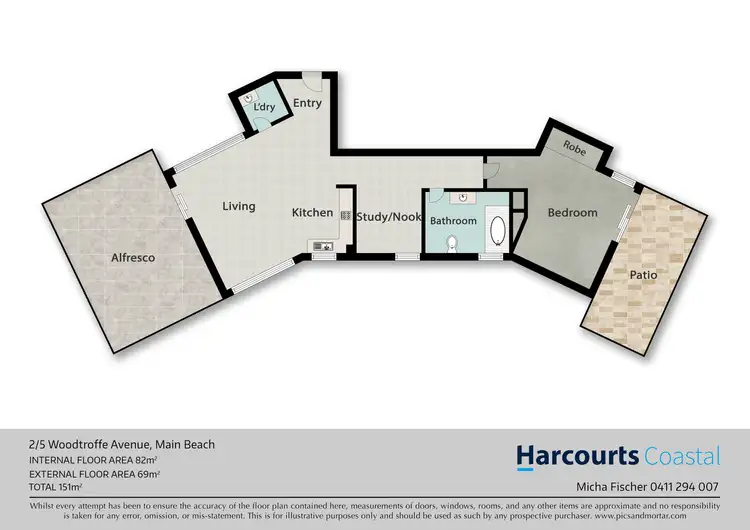 Floorplan of Homely apartment listing, 2/5 Woodroffe Avenue, Main Beach QLD 4217