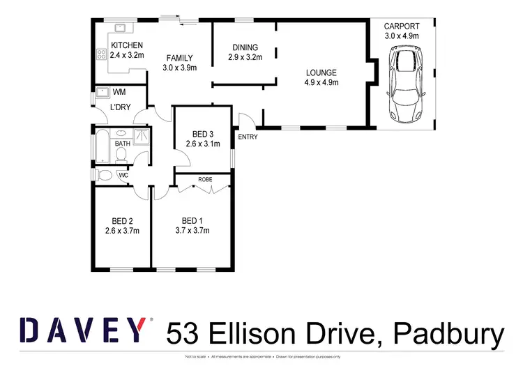 Floorplan of Homely house listing, 53 Ellison Drive, Padbury WA 6025