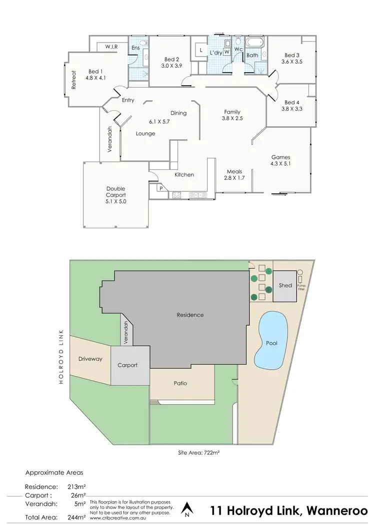 Floorplan of Homely house listing, 11 Holroyd Link, Wanneroo WA 6065
