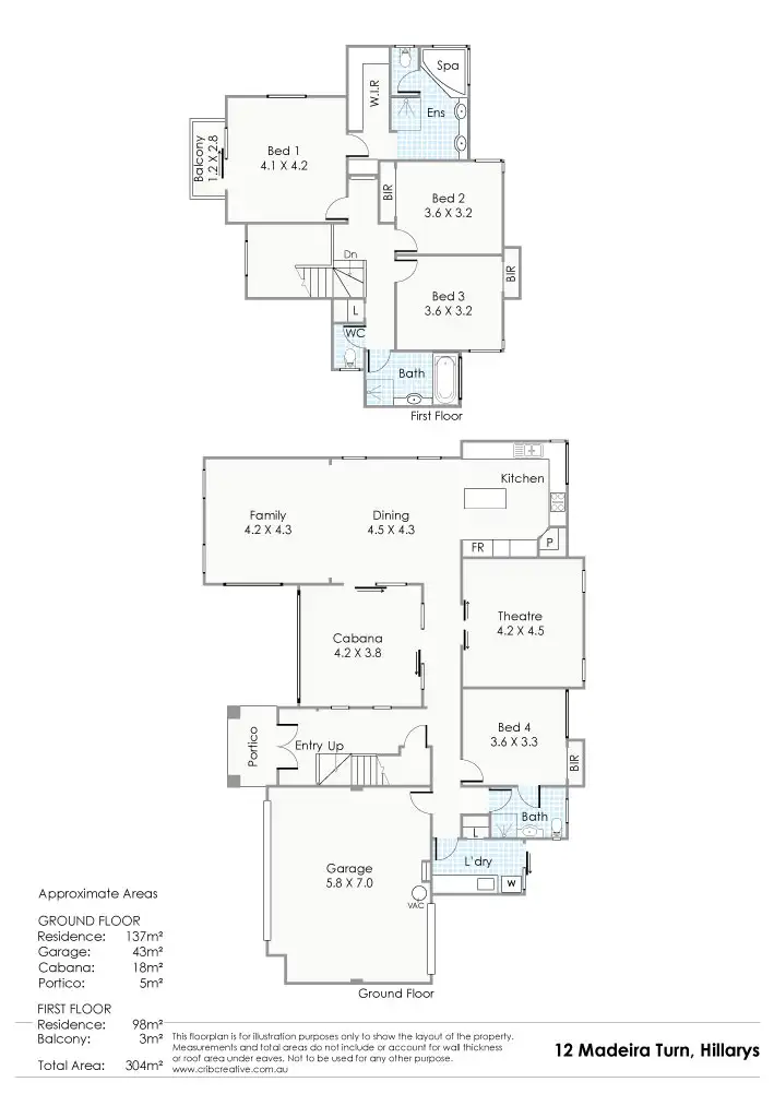 Floorplan of Homely house listing, 12 Madeira Turn, Hillarys WA 6025