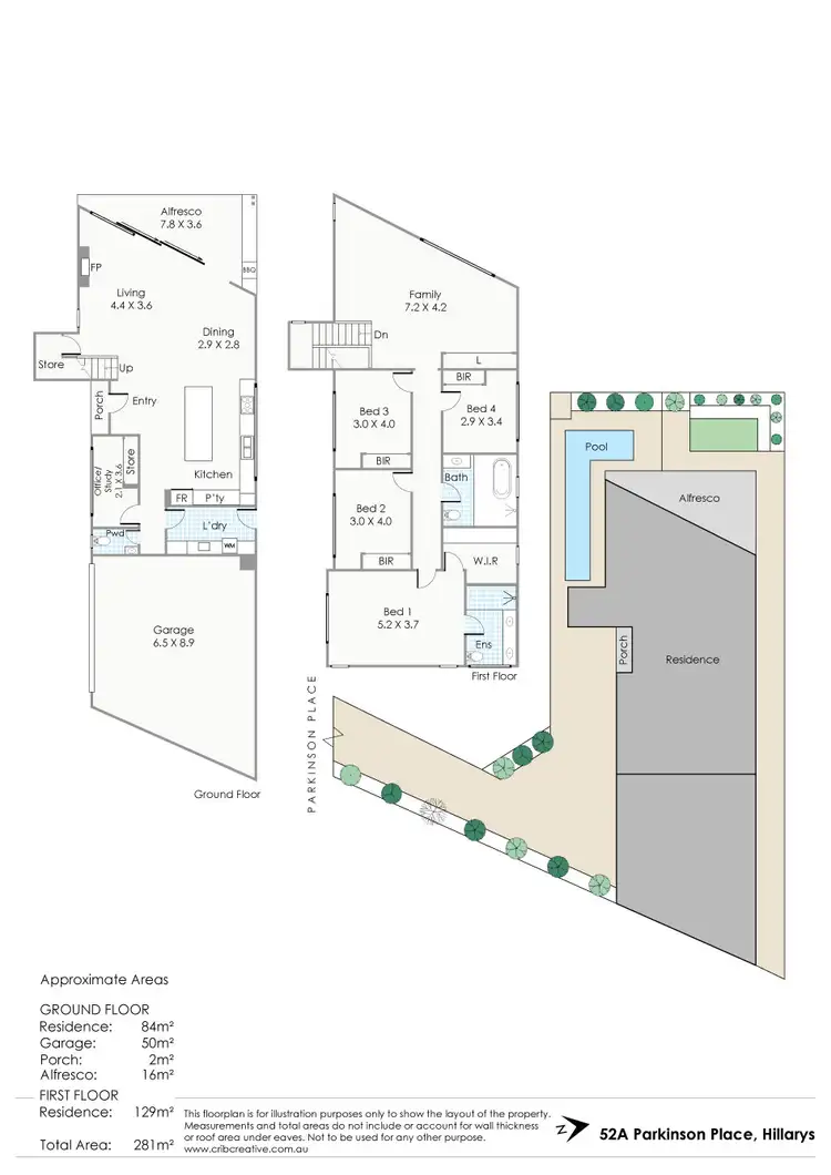 Floorplan of Homely house listing, 52A Parkinson Place, Hillarys WA 6025