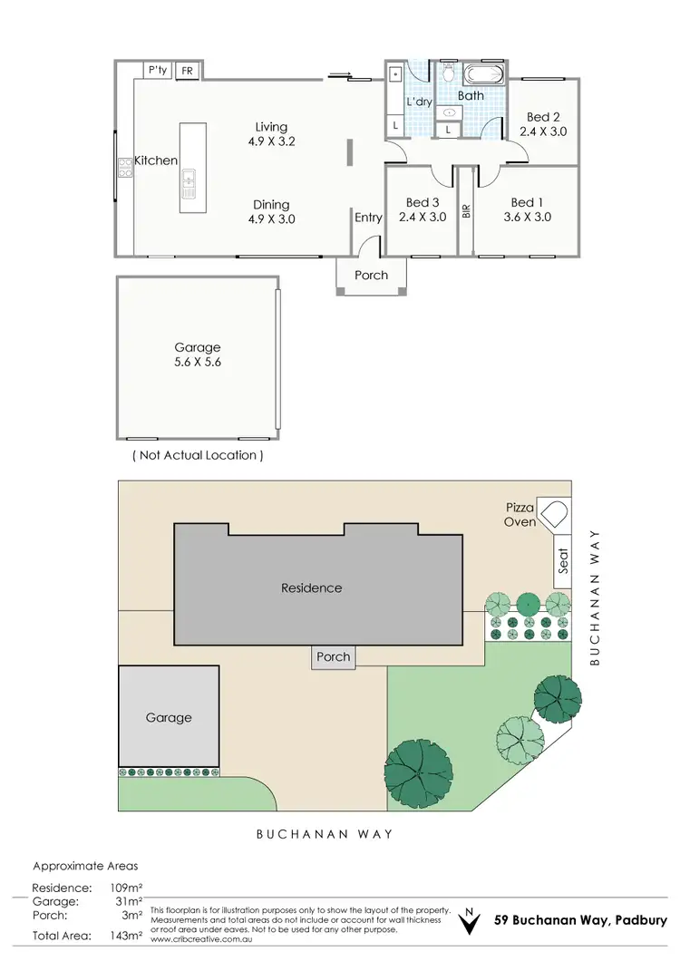 Floorplan of Homely house listing, 59 Buchanan Way, Padbury WA 6025