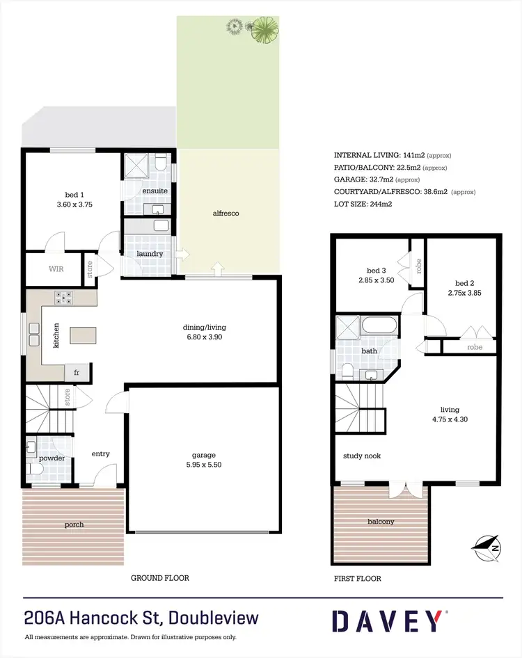 Floorplan of Homely house listing, 206A Hancock Street, Doubleview WA 6018