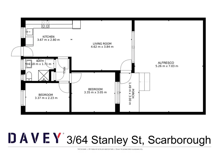 Floorplan of Homely unit listing, 3/64 Stanley Street, Scarborough WA 6019