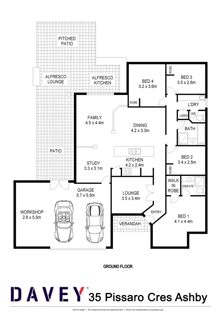 Floorplan of Homely house listing, 35 Pissaro Crescent, Ashby WA 6065